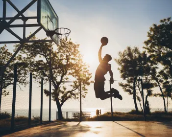 כדורסל תמונה של שחקן קופץ